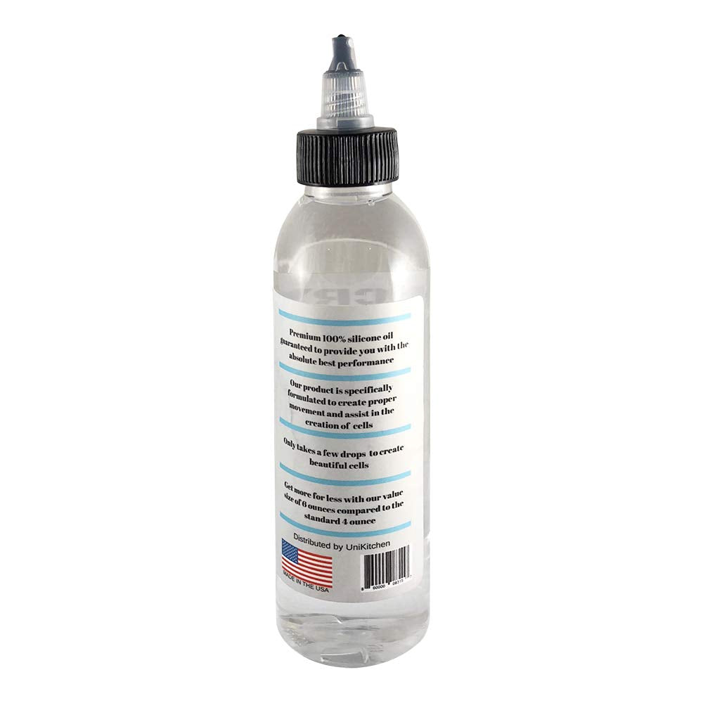 Acrylic Pouring Oil(6 oz), 100% Silicone, Premium Silicone Lubricant for Art Applications, Made in USA