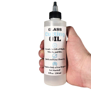 Premium Glass Cutting Oil (8 oz) Specially Formulated for Use with Any Glass Cutter Tool - Glass Cutter Oil for Glass Drill Bit, Mirror Cutting Tool, Tile Cutter & Glass Cutting Tools