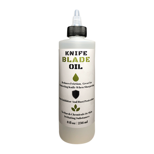 Premium Knife Blade Oil and Honing Oil - 8 Oz - Custom Formulated Food Safe Oil Protects Carbon Steel Knives & Sharpening Stone Ready