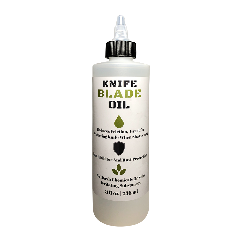 Premium Knife Blade Oil and Honing Oil - 8 Oz - Custom Formulated Food Safe Oil Protects Carbon Steel Knives & Sharpening Stone Ready
